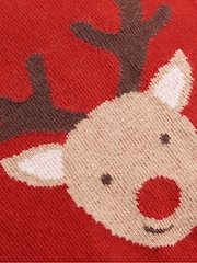 JoJo Maman Bébé Red Christmas Cotton Blend Stripe Baby Leggings - Image 5 of 5