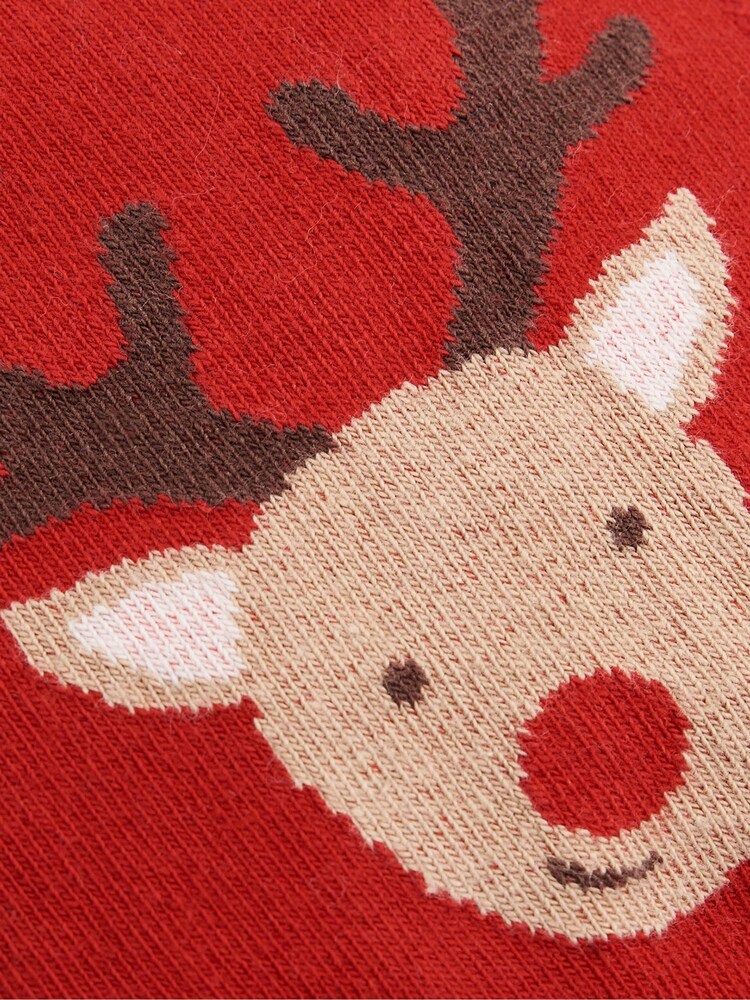 JoJo Maman Bébé Red Christmas Cotton Blend Stripe Baby Leggings - Image 5 of 5