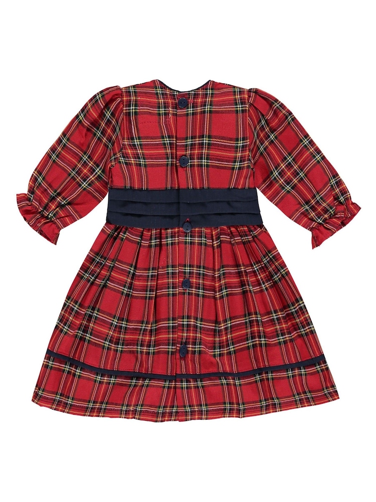 Emile Et Rose Red Tartan Christmas Dress & Tights - Image 3 of 3