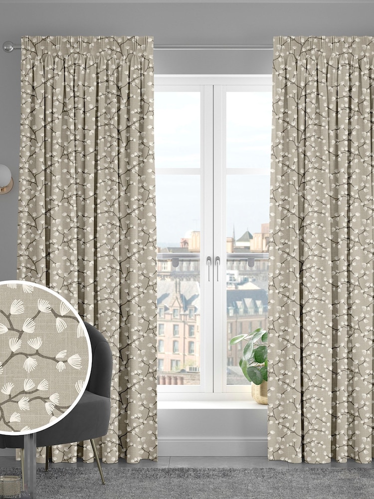 Taupe Natural Etna Made To Measure Curtains - Image 1 of 9