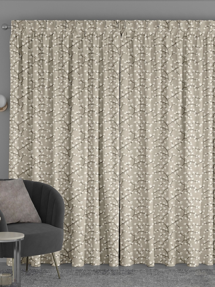 Taupe Natural Etna Made To Measure Curtains - Image 2 of 9