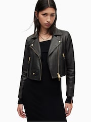 AllSaints Black Biker Jacket - Image 1 of 9