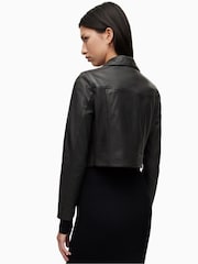 AllSaints Black Biker Jacket - Image 3 of 9