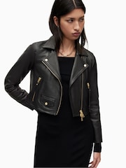 AllSaints Black Biker Jacket - Image 6 of 9