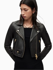 AllSaints Black Biker Jacket - Image 7 of 9