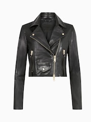 AllSaints Black Biker Jacket - Image 9 of 9