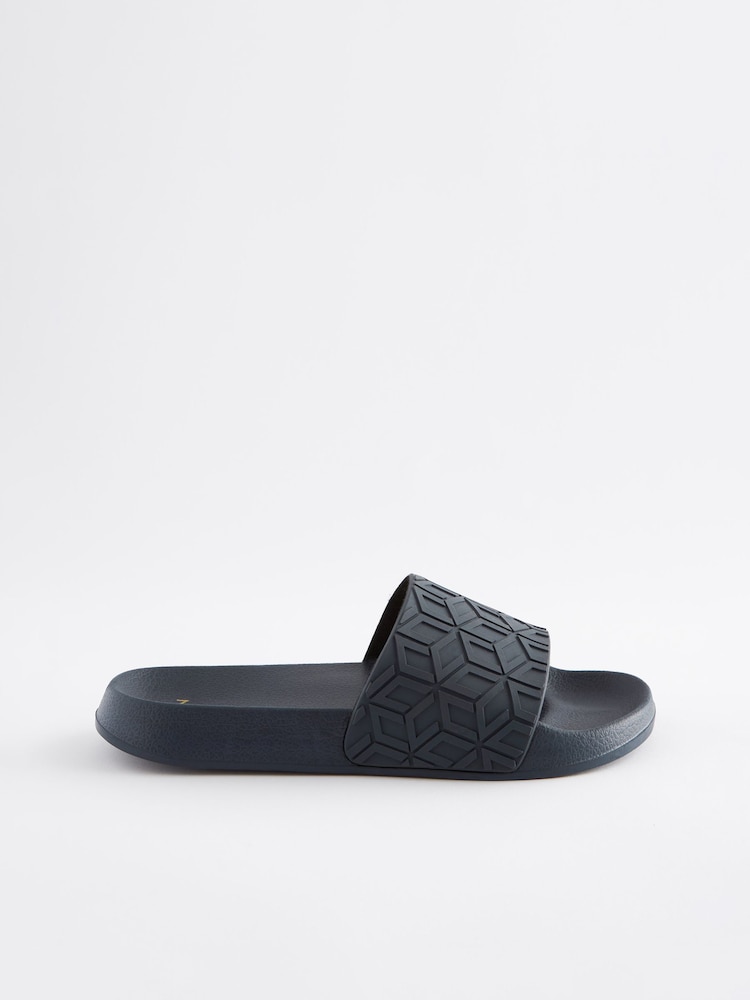 Bleu marine - Mules en relief - Image 3 of 6