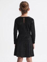 Reiss Gweneth Glitzerndes, ausgestelltes Velourskleid​​​​​​​ - Bild 4 von 5