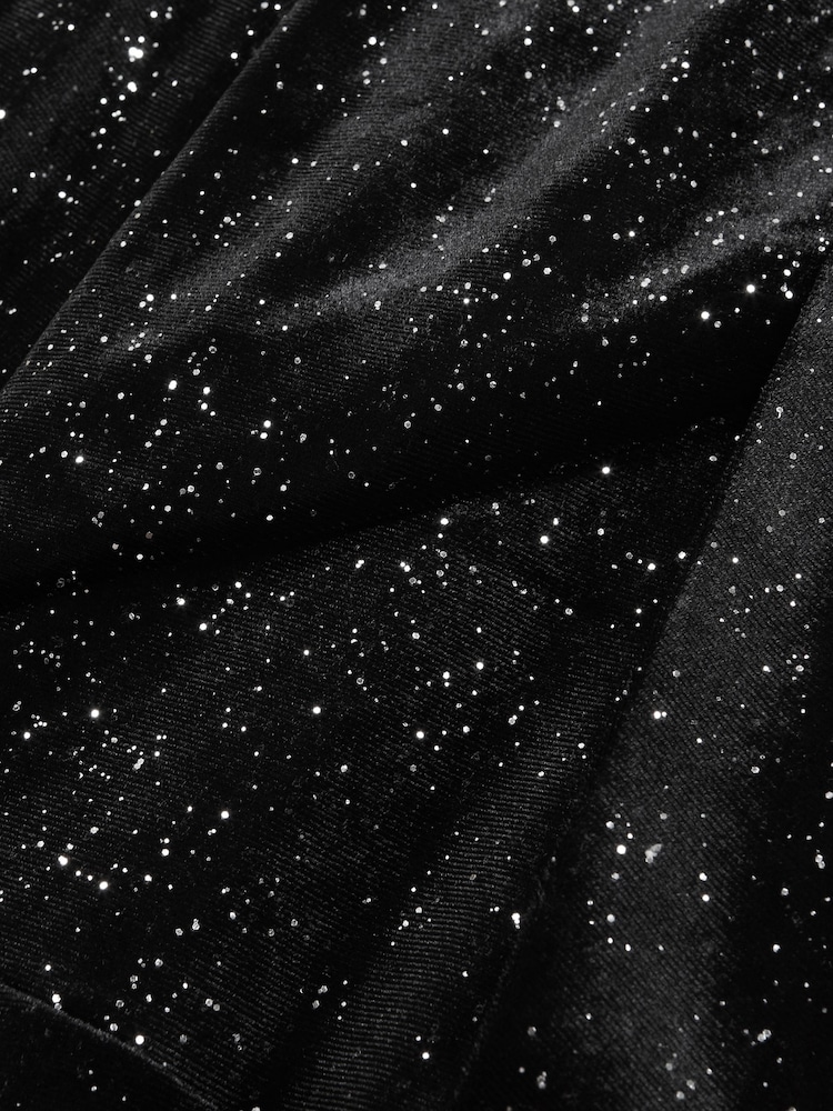 Reiss Gweneth Glitzerndes, ausgestelltes Velourskleid​​​​​​​ - Bild 5 von 5