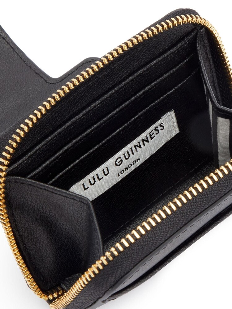 Lulu Guinness Lulu Padded Lip Aida Black Wallet - Image 4 of 4