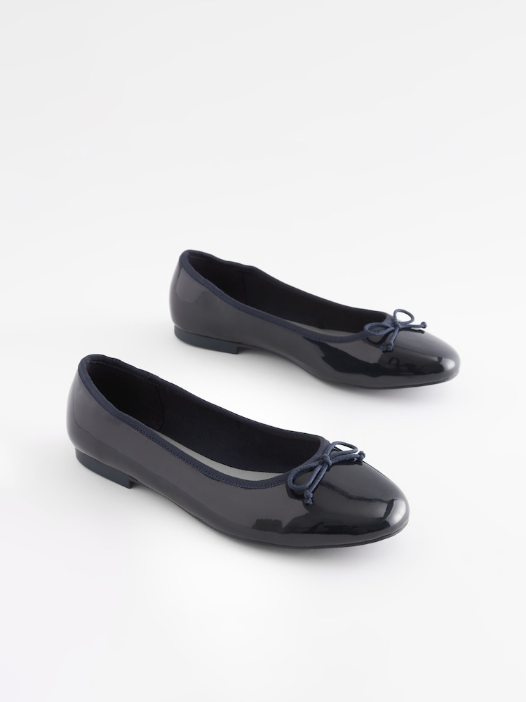Navy Blue Extra Wide Fit Forever Comfort® Ballerinas Shoes - Image 3 of 7