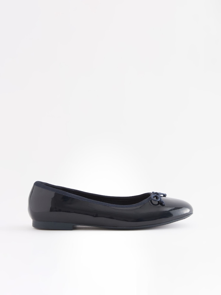 Navy Blue Extra Wide Fit Forever Comfort® Ballerinas Shoes - Image 4 of 7