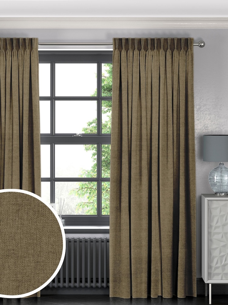Hessian Brown Paso Made To Measure Curtains - Image 1 of 9