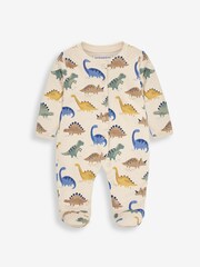 JoJo Maman Bébé Stone Dinosaur Print Sleepsuit - Image 1 of 3