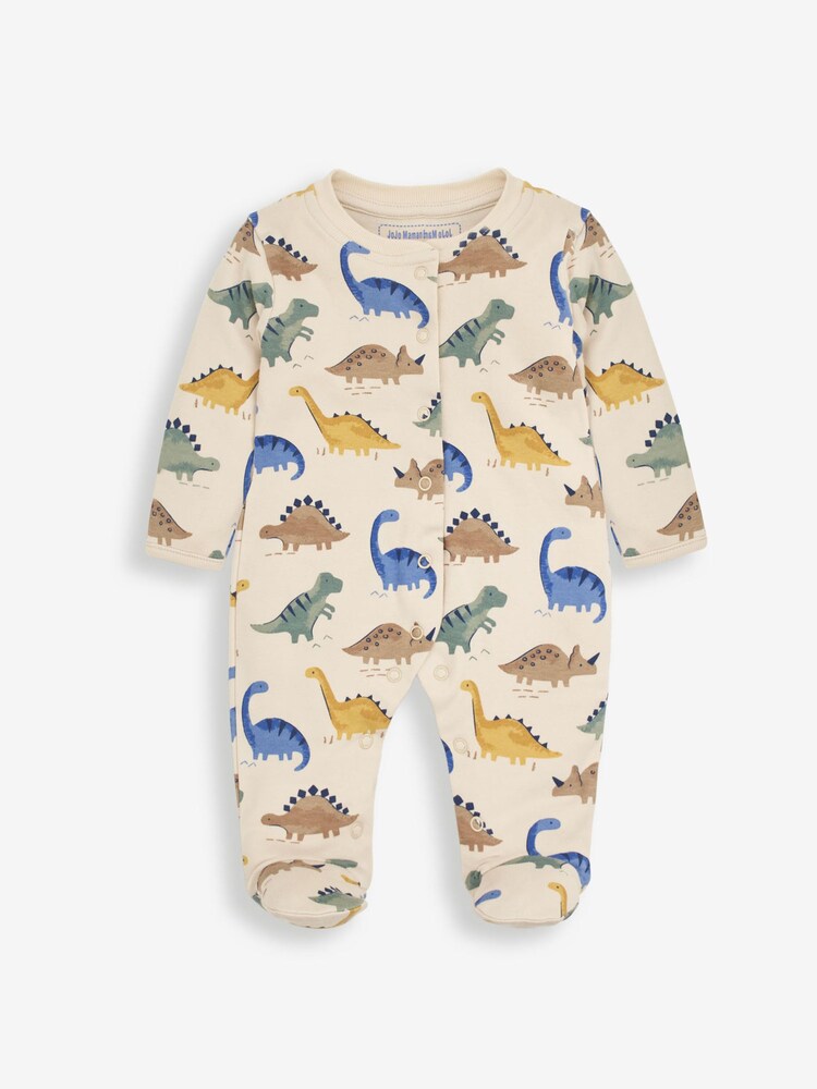 JoJo Maman Bébé Stone Dinosaur Print Sleepsuit - Image 1 of 3