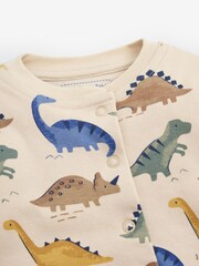 JoJo Maman Bébé Stone Dinosaur Print Sleepsuit - Image 2 of 3