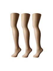 Pretty Polly 3 Pack Slightly Sunkissed 8 Denier Naturals Sandal Toe Tights - Image 1 of 7