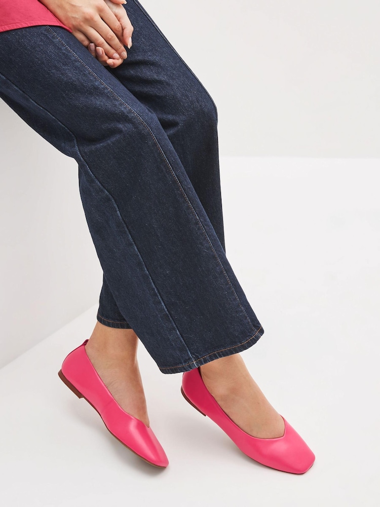 Pink - Signature Hi Cut-Ballerinas aus Leder - Bild 1 von 6 Pink - Signature Hi Cut-Ballerinas aus Leder - Bild 1 von 6