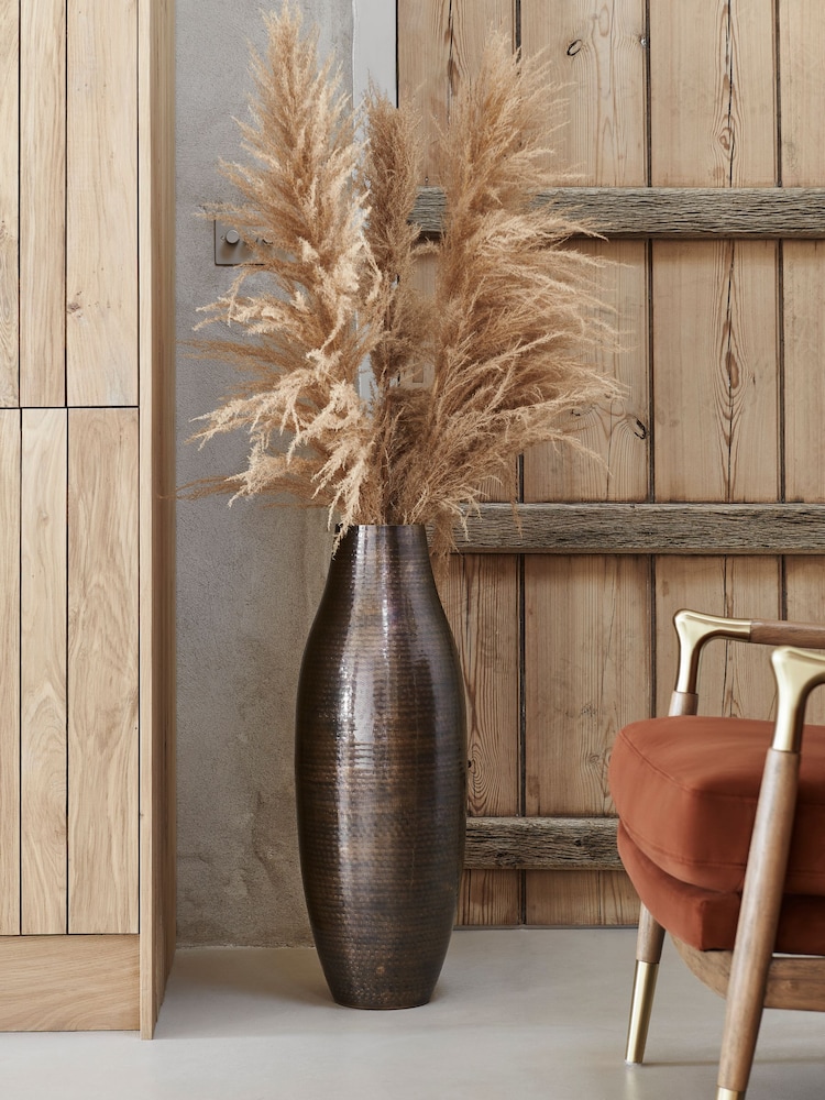 Copper Extra Large Metal Etched Vase - Image 1 of 4
