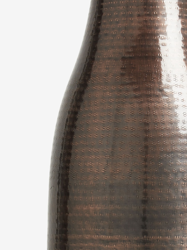 Copper Extra Large Metal Etched Vase - Image 2 of 4