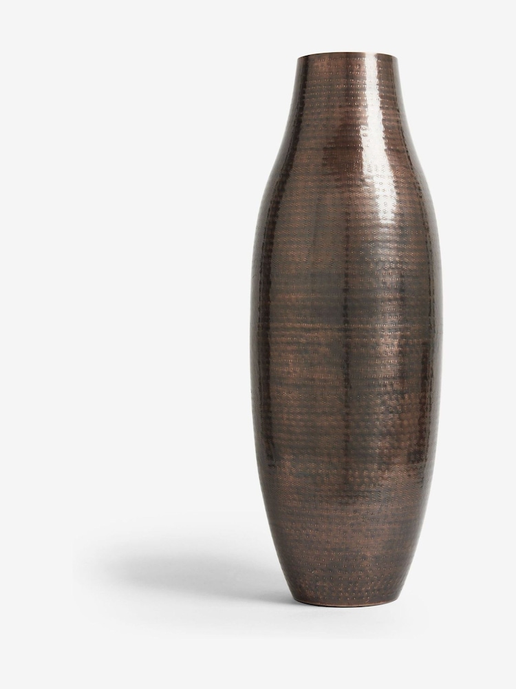 Copper Extra Large Metal Etched Vase - Image 3 of 4