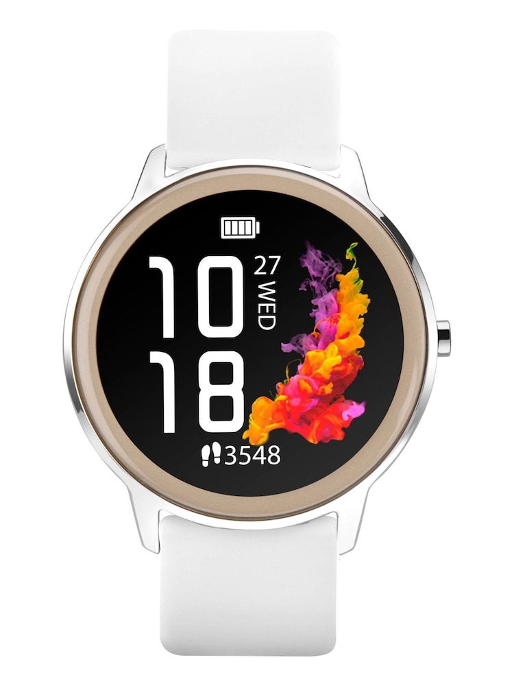 Sekonda Ladies White Silicone Strap And Silver Case Smart Watch - Image 1 of 6
