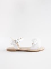 White Occasion Corsage Flower Sandals - Image 2 of 3