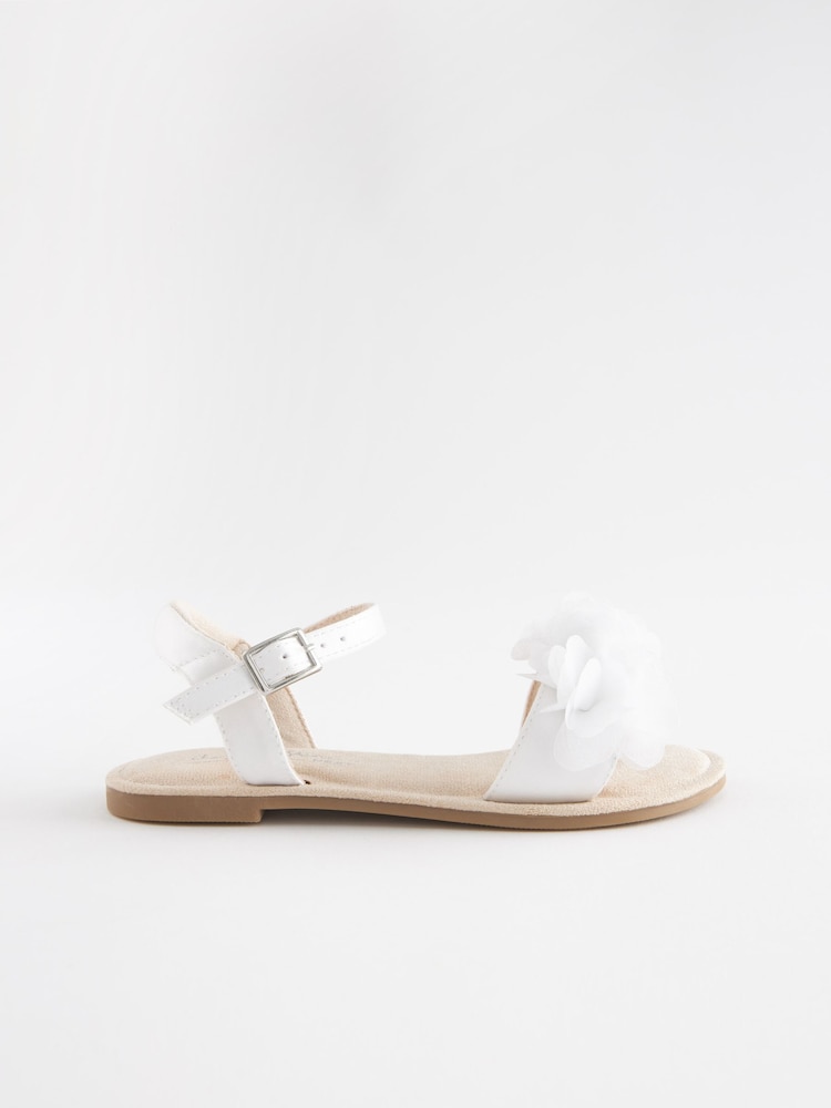 Weiß - Sandalen für besondere Anlässe mit Blumenapplikation - Bild 2 von 3 Weiß - Sandalen für besondere Anlässe mit Blumenapplikation - Bild 2 von 3