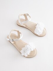 White Occasion Corsage Flower Sandals - Image 3 of 3
