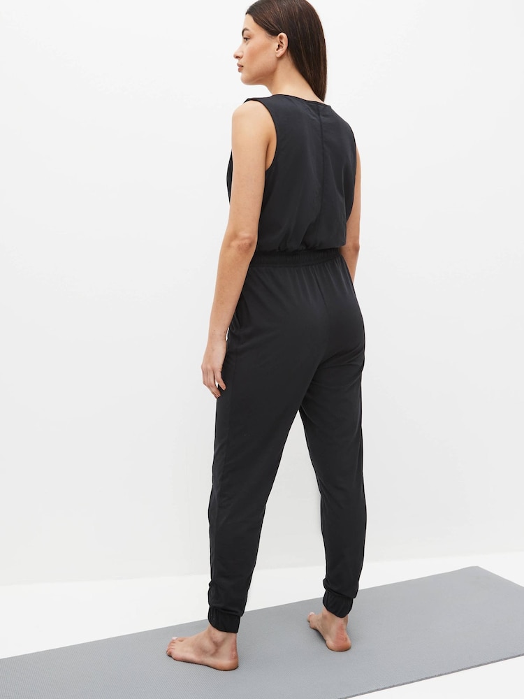 Black Next Active Sport Yoga Sleeveless Jumpsuit - Image 2 of 5