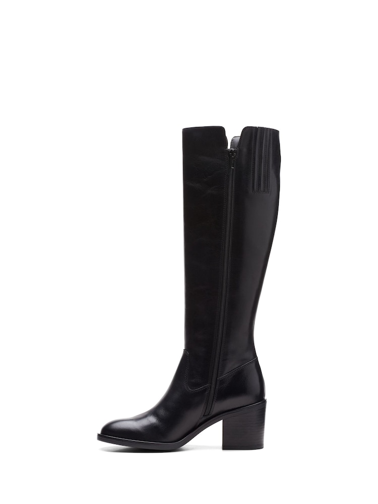 Clarks Black Leather Valvestino Hi Boots - Image 2 of 7