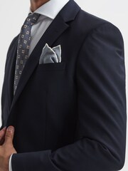 Reiss Navy Pray Slim Fit Single Breasted Wool Blazer - Image 4 of 5