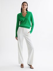 Reiss Green Candise Collared Knitted Jumper - Image 3 of 7