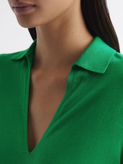 Reiss Green Candise Collared Knitted Jumper - Image 4 of 7