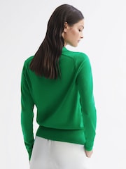 Reiss Green Candise Collared Knitted Jumper - Image 5 of 7