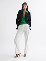 Reiss Green Candise Collared Knitted Jumper - Image 7 of 7
