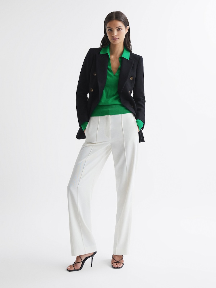 Reiss Green Candise Collared Knitted Jumper - Image 7 of 7