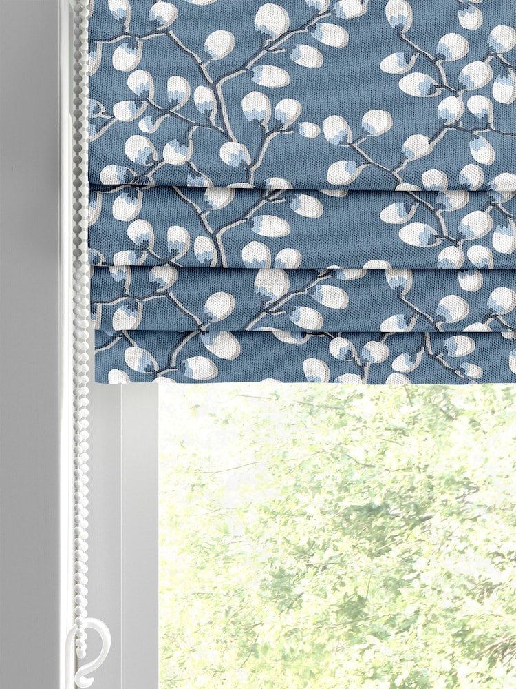 Danube Blue Walsh Made To Measure Roman 100% Cotton Blinds - Image 2 of 6