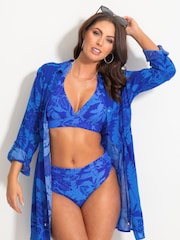 Pour Moi Blue Crinkle Button Shirt - Image 2 of 5