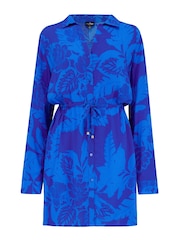 Pour Moi Blue Crinkle Button Shirt - Image 4 of 5