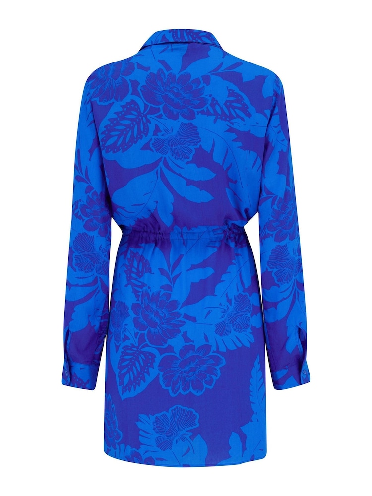 Pour Moi Blue Crinkle Button Shirt - Image 5 of 5