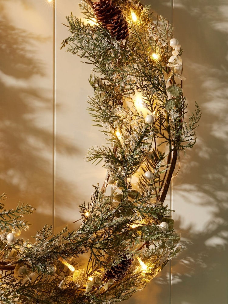 Bayswood Green Lit Pine Cone Christmas Garland 360cm - Image 4 of 4
