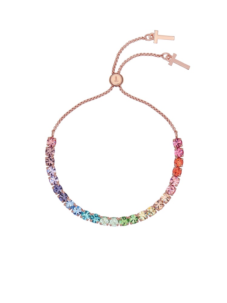 Ted Baker Gold Tone/Rainbow MELRAH: Crystal Adjustable Tennis Bracelet For Women - Image 1 of 8