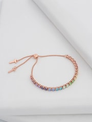 Ted Baker Gold Tone/Rainbow MELRAH: Crystal Adjustable Tennis Bracelet For Women - Image 3 of 8