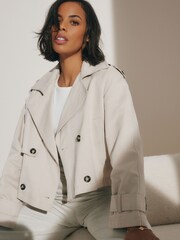 Sand Cropped Trench Jacket - Image 1 of 7