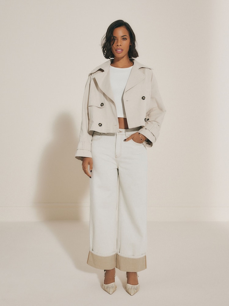 Sand Cropped Trench Jacket - Image 2 of 7