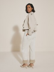 Sand Cropped Trench Jacket - Image 3 of 7
