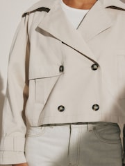 Sand Cropped Trench Jacket - Image 4 of 7
