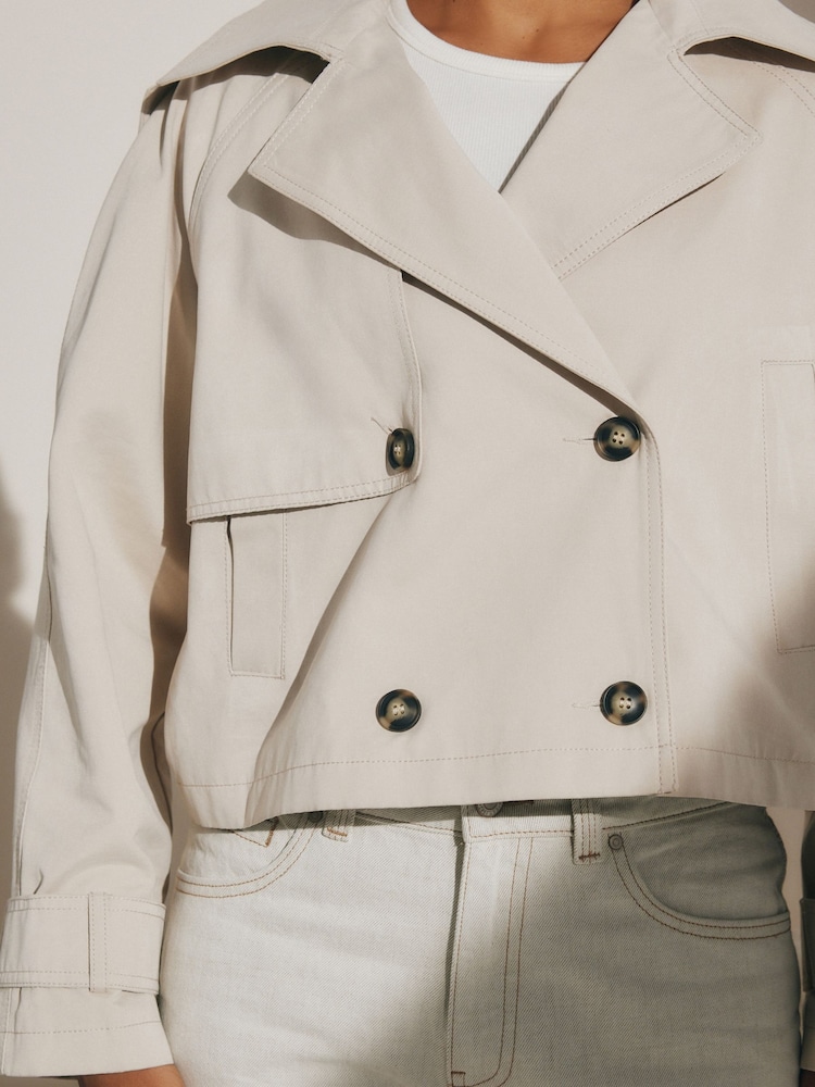Sand Cropped Trench Jacket - Image 4 of 7