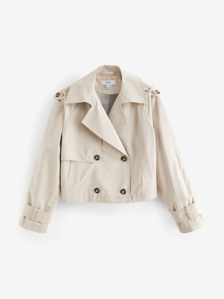 Sand Cropped Trench Jacket - Image 6 of 7